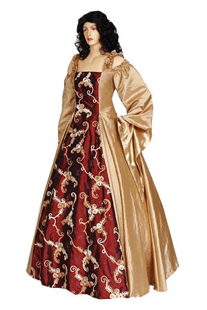 Ladies Medieval Renaissance Costume And Headdress Size 18 - 20 Image